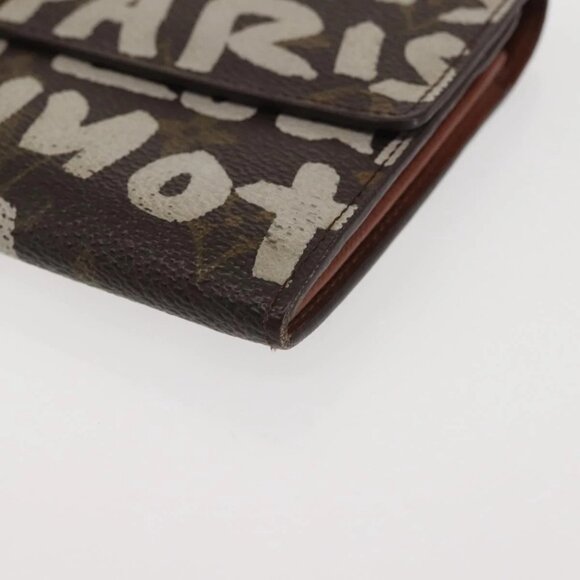 LOUIS VUITTON Monogram Graffiti Porte Monnaie Credit White M92189 LV Auth 142699 - Picture 6 of 16